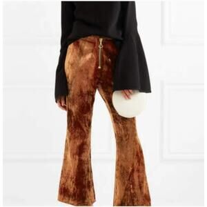 Ellery Cooly Chant Velvet Flare Pants Copper Cropped Womens 8